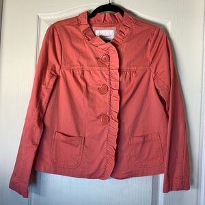 Sonoma Life + Style Y2K Ruffled Blazer Unique 90s Statement Piece cotton stretch